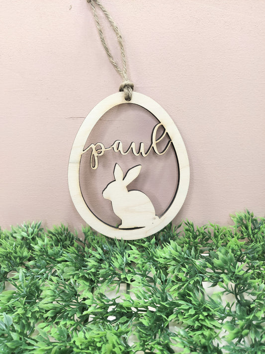 SUSPENSION OEUF LAPIN DÉCOUPÉ - PERSONNALISÉE