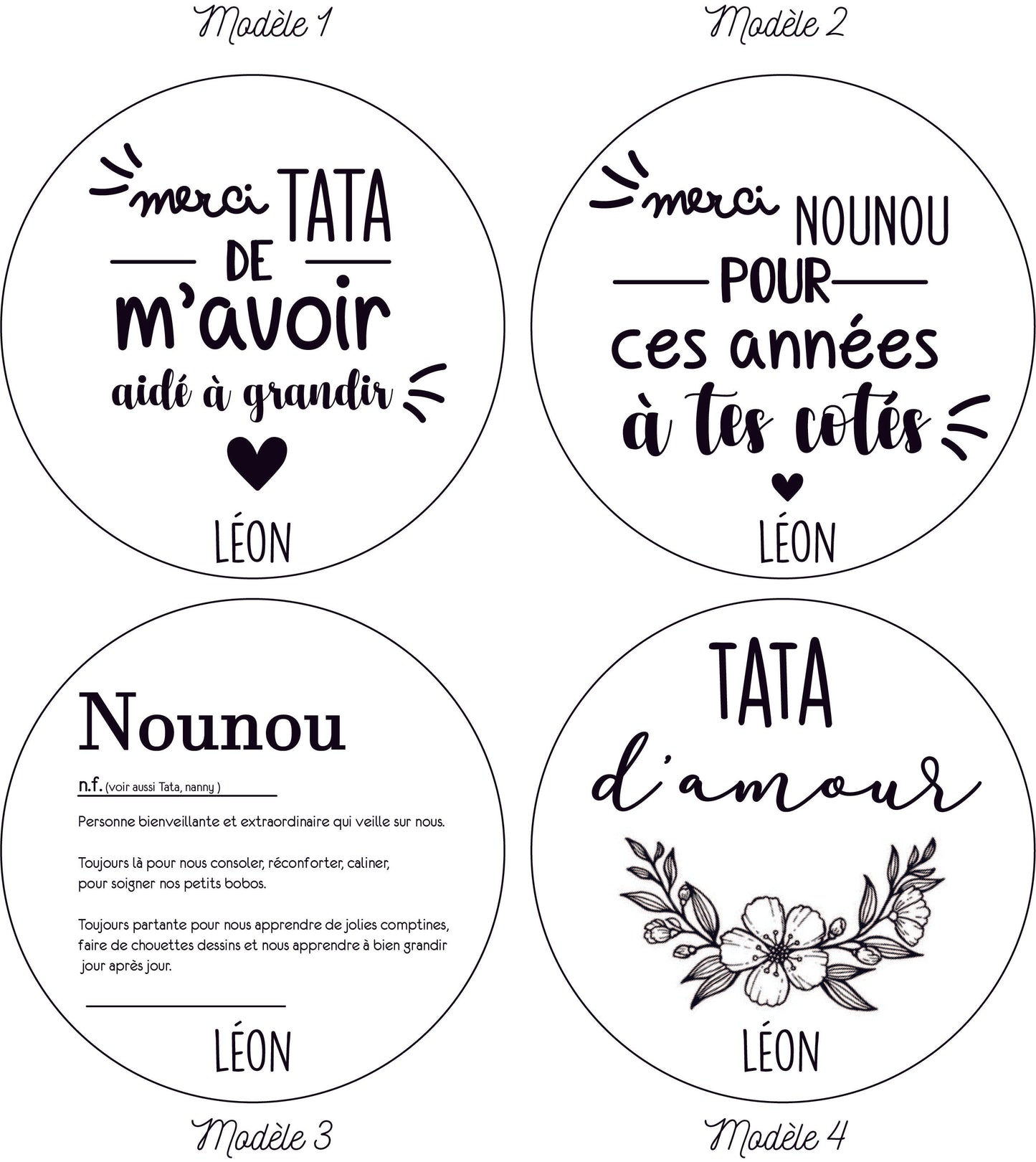 MINI MIROIR -  MERCI NOUNOU/MAITRESSE/ATSEM
