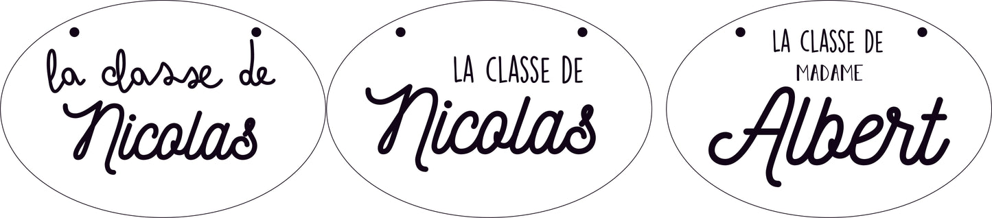 PANCARTE CLASSE DE MAITRE OU MAITRESSE